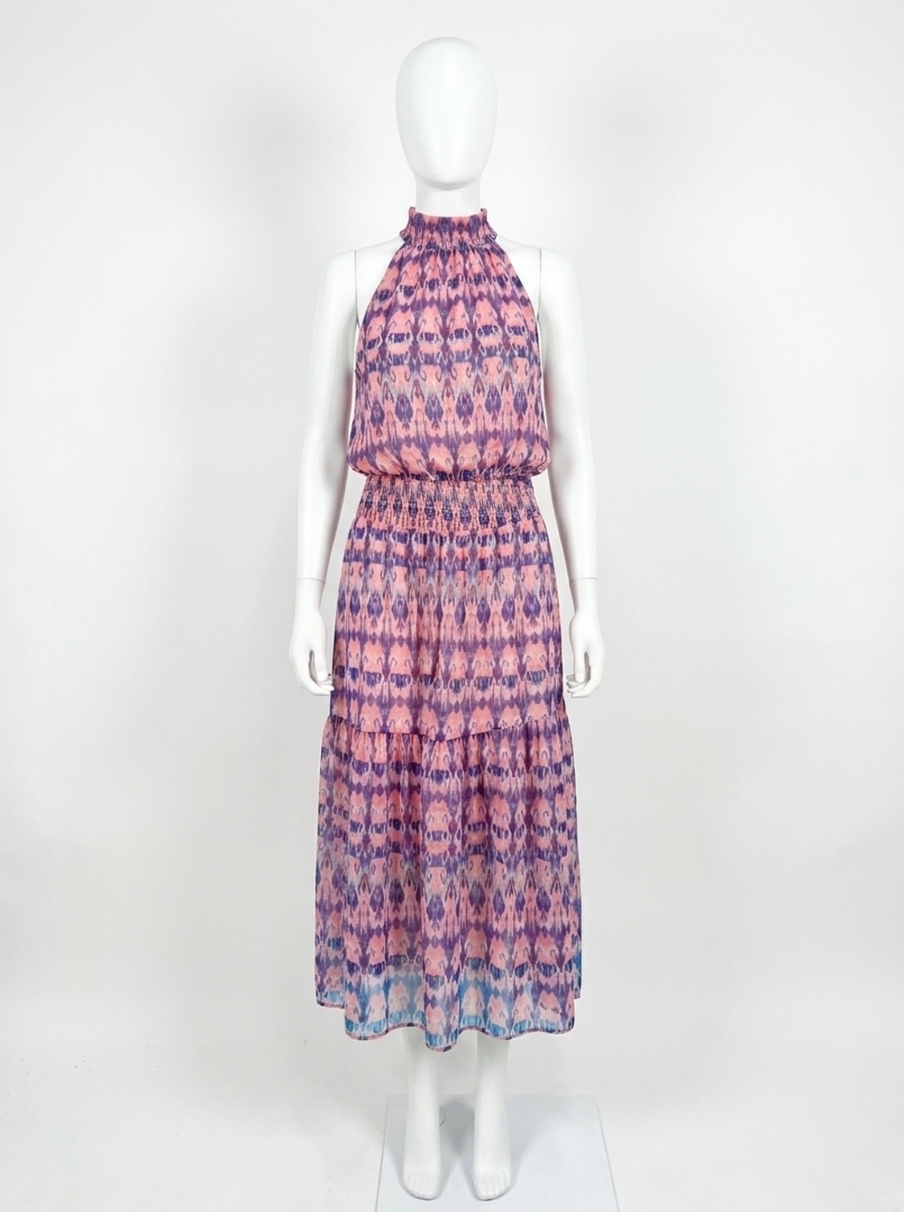 NEW VERONICA M chiffon halter maxi dress in franca